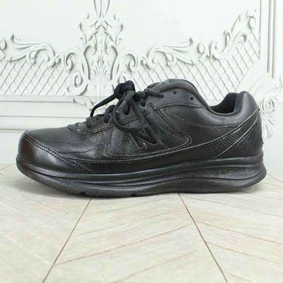 New Balance Other - New Balance 577 Black Leather Lace up Walking Sneakers Shoes Size 8.5